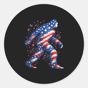 Adesivo Bandeira americana do Pé-grande Sasquatch patrióti