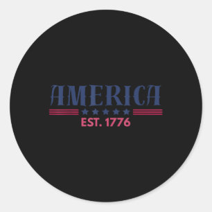Adesivo Bandeira Americana dos EUA 4 de Julho Est 1776 Pat