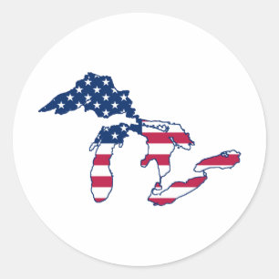 Adesivo Bandeira americana dos grandes lagos
