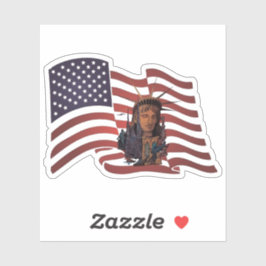 Adesivo Bandeira Americana e Estátua da Liberdade