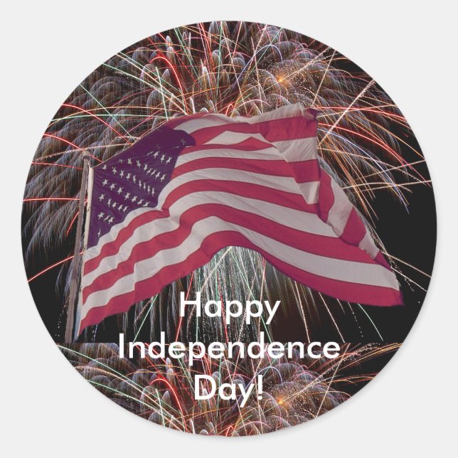 Adesivo Bandeira Americana e Fogos de Artifício (Frente)