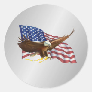 Adesivo Bandeira Americana e Prata de Águia