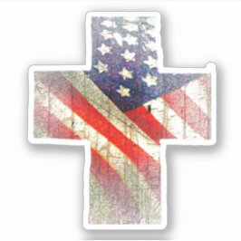 Adesivo bandeira americana em cruz