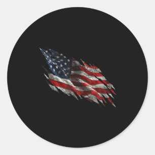 Adesivo Bandeira americana envelhecida e rasgada