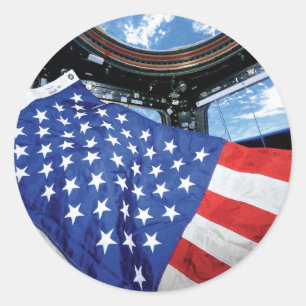 Adesivo Bandeira Americana Estação Espacial Órbita da Terr