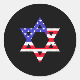 Adesivo Bandeira Americana Estrela De Davi Judaica Hanukka