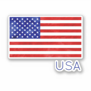Adesivo Bandeira Americana EUA Red White Blue Stars Stripe