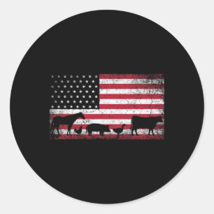 Adesivo Bandeira Americana Frango Cavalo Vaca Porco 4 De J