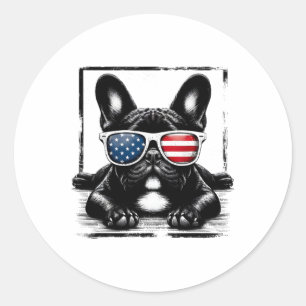 Adesivo Bandeira Americana Funny French Buldog 4 De Julho 