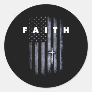 Adesivo Bandeira americana grunge e cruz fé cristã