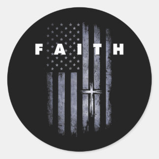 Adesivo Bandeira Americana Grunge e Cruz Fé Cristã