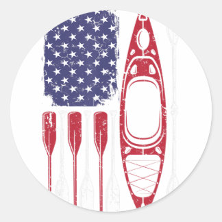 Adesivo Bandeira Americana Kayak Paddle Kayaking 4º De Jul