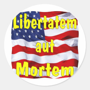 Adesivo Bandeira Americana Libertatem aut Mortem (Latino p