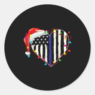 Adesivo Bandeira Americana Linha Azul Chapéu de Papai Noel
