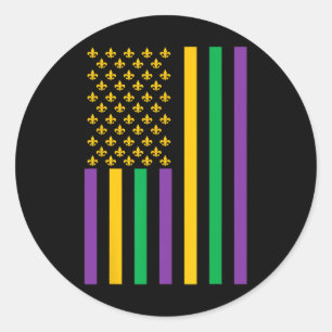 Adesivo Bandeira Americana Mardi Gras Mardi Gras Crawfish 
