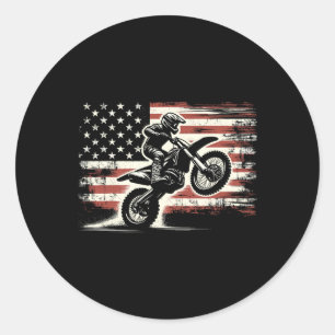 Adesivo Bandeira Americana Moto Motocross Ciclista Vintage