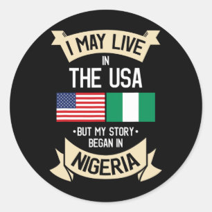 Adesivo Bandeira Americana Nigeria EUA Presentes Raízes Ni