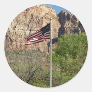 Adesivo Bandeira Americana no Parque Nacional Zion II