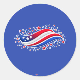 Adesivo Bandeira Americana Ondulada Patriótica com Estrela