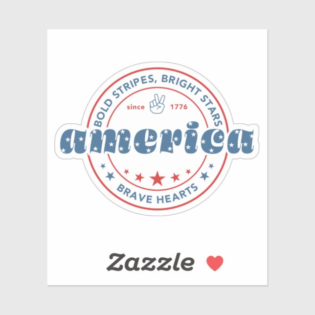 Adesivo Bandeira Americana Patriótica 4 de julho Estrelas  (Folha)