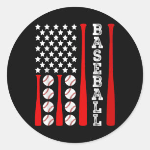 Adesivo Bandeira Americana Patriótica de Baseball - Base d