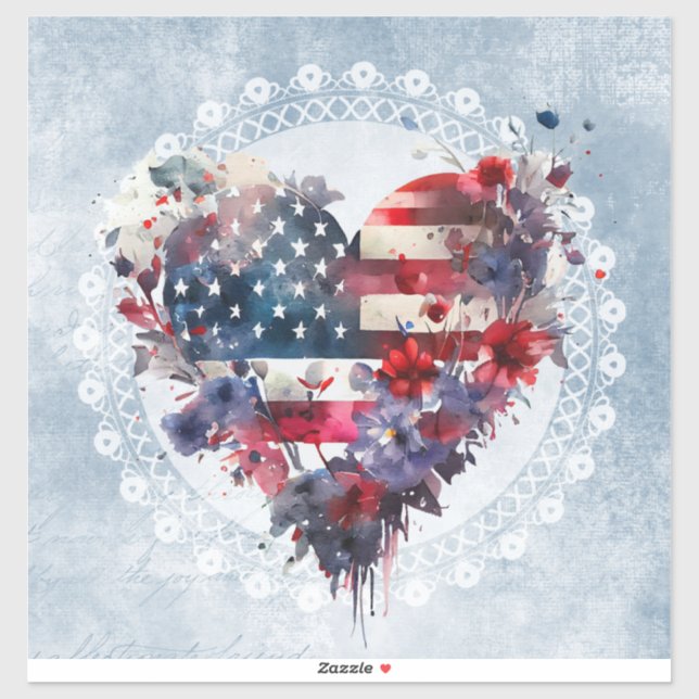 Adesivo Bandeira americana patriótica Dia da Independência (Folha)