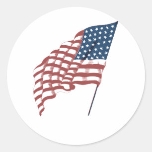 Adesivo Bandeira americana patriótica do vintage que acen