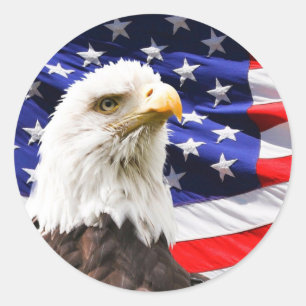 Adesivo Bandeira Americana Patriótica e Águia Americana