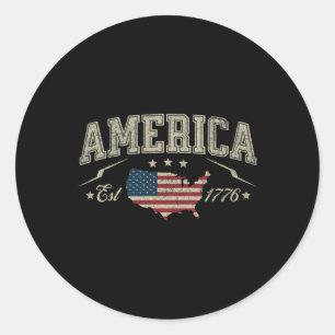 Adesivo Bandeira Americana Patriótica EUA Est 1776 4 de Ju