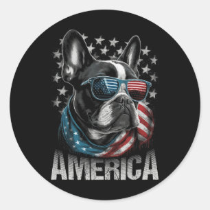 Adesivo Bandeira Americana Patriótica Frenchie 4º De Julho