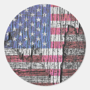 Adesivo Bandeira americana patriótica pintada casca do