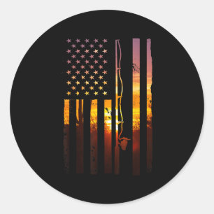 Adesivo Bandeira Americana Peixe Pescador Pescador Diverti