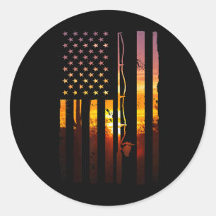 Adesivo Bandeira Americana Peixe Pescador Pescador Engraça