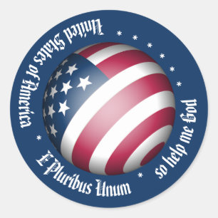 Adesivo Bandeira Americana Personalizada Globo e Lema dos 