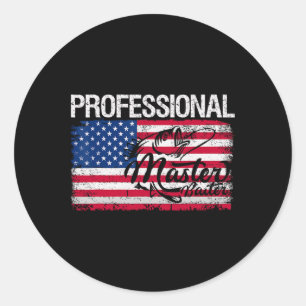 Adesivo Bandeira Americana - Pesca Funny - Retro Professio