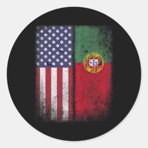 Adesivo Bandeira Americana Portuguesa Portugal EUA Para Mu