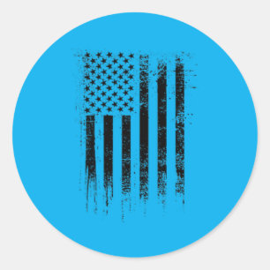 Adesivo Bandeira Americana Preta Usa Distruída No Bolso De
