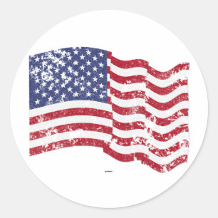 Adesivo Bandeira americana que acena - afligida