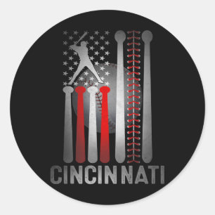 Adesivo Bandeira Americana Retro Cincinnati Distressed Bas