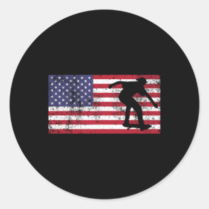 Adesivo Bandeira Americana Skater Skate 4 De Julho EUA T
