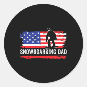 Adesivo Bandeira Americana Snowboard Pai Snowboarder Sport