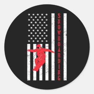 Adesivo Bandeira Americana Snowboard Usa Winter Patriotic