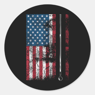 Adesivo Bandeira Americana Taco de Bilhar Jogo de Mesa Fof