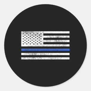 Adesivo Bandeira Americana Thin Blue Line Defenda Polícia