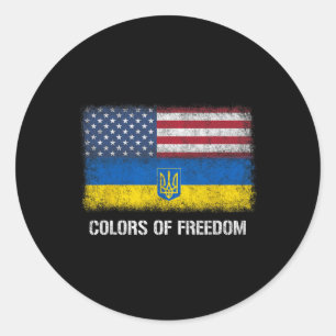 Adesivo Bandeira Americana Ucrânia Ucraniana Cores Dos EUA