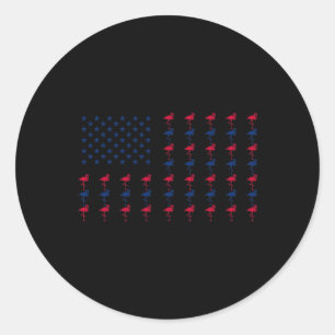 Adesivo Bandeira Americana Usa Amante Flamingo 4 De Julho