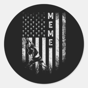 Adesivo Bandeira Americana Vintage EUA Proud Badminton Mem