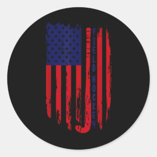 Adesivo Bandeira Americana Vintage Patriótica Bastão de Hó