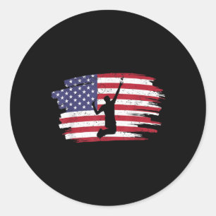 Adesivo Bandeira Americana Vintage Retro Badminton 4 De Ju