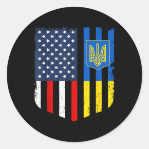 Adesivo Bandeira Americano-Ucraniana Ucrânia EUA América E